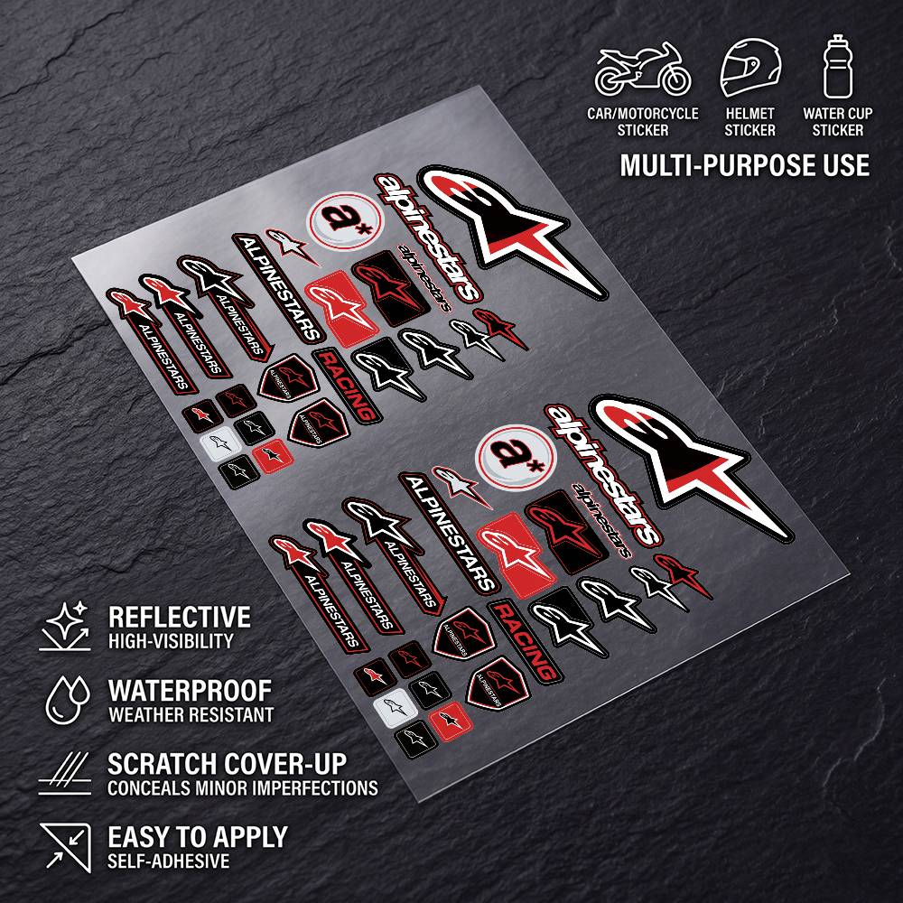 Motorcycle Gear Alpine - Autocollant décoratif réfléchissant imperméable et durable