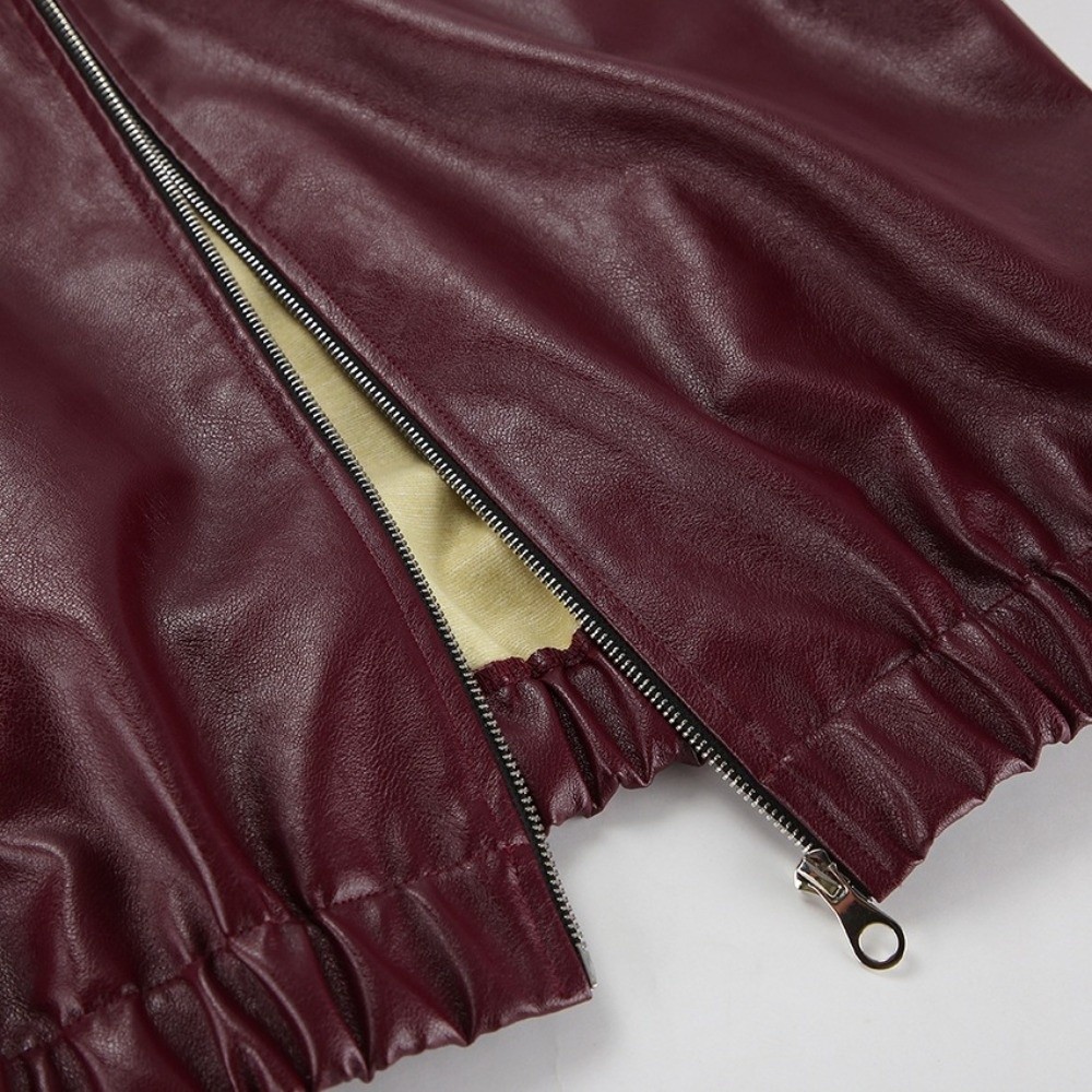 Blouson vintage en cuir PU rou - Motorcycle Gear Outfit avis et prix