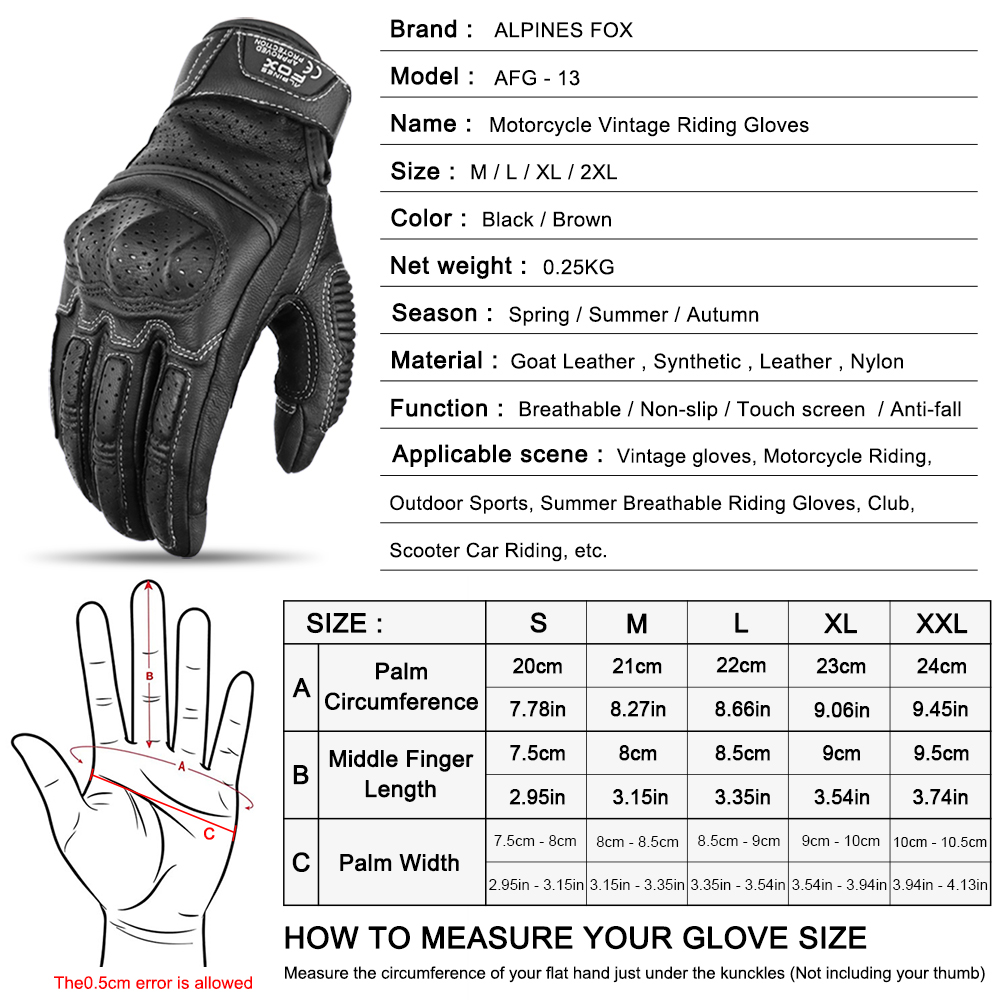 Gants de moto Vintage en cuir  - Motorcycle Gear Alpine avis et prix