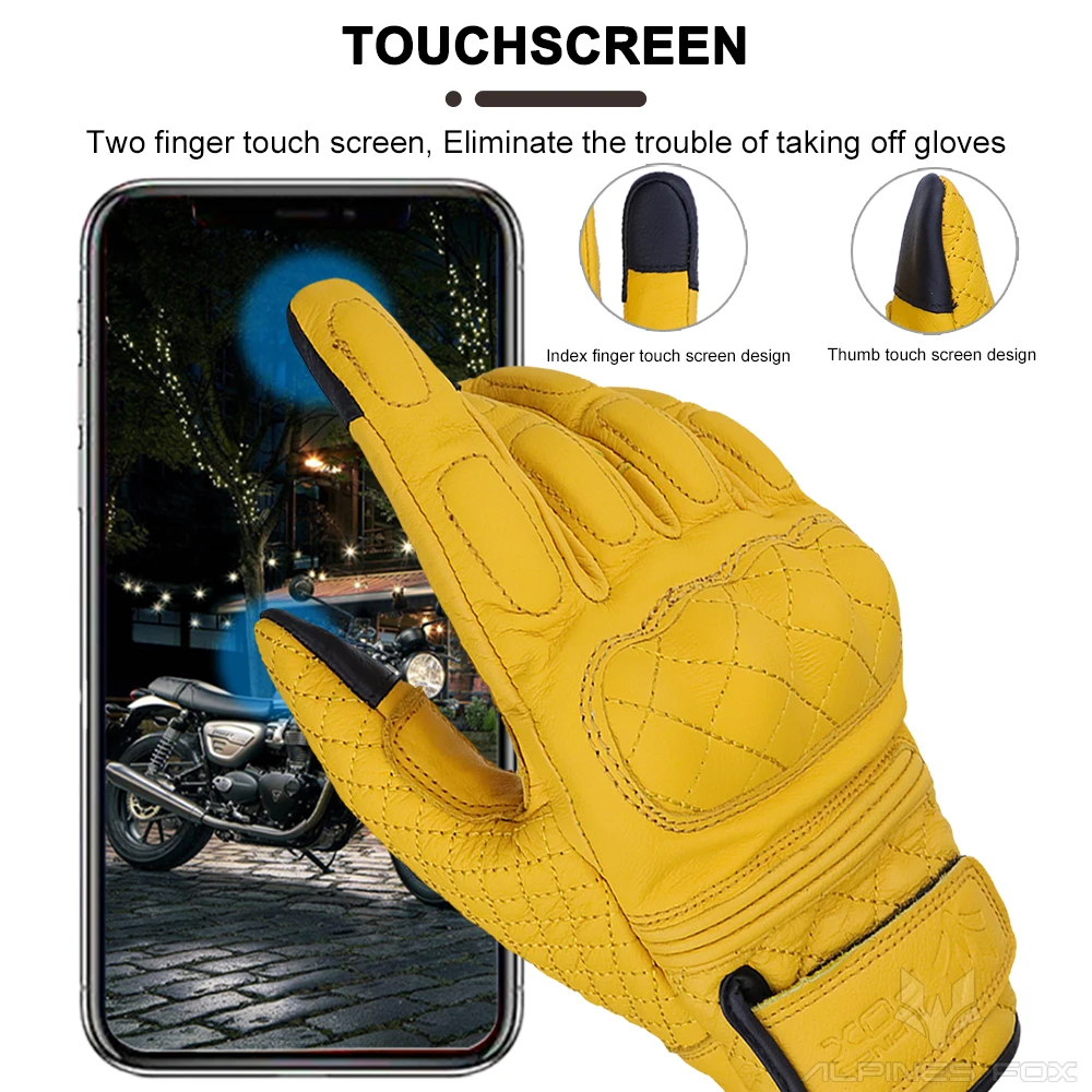 Gants de Moto rétro en cuir vé - Motorcycle Gear Alpine avis et prix